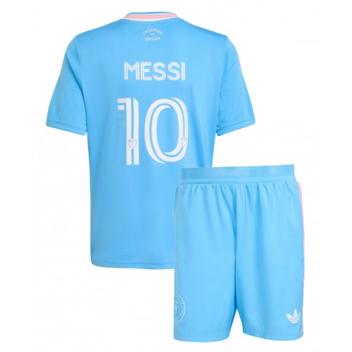 Stroje piłkarskie Inter Miami Lionel Messi #10 Koszulka Trzeciej dla dzieci 2025-26 Krótki Rękaw (+ szorty)